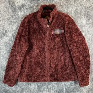 Pendleton Jacket Mens XL Burgundy Sherpa Fleece Plaid Lined Full Zip Coat